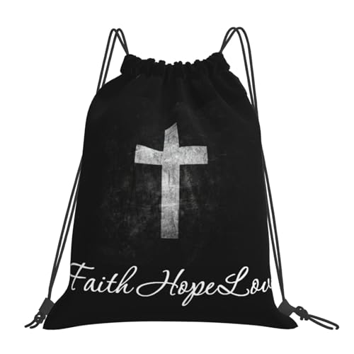 Jesus Drawstring Bags Christian Gym Bag Backpack Christ Bible Sackpack for Women Men
