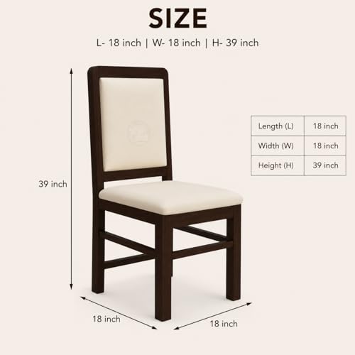Image of VK Furniture Premium Solid Wood 6 Seater Dining Table Set of 6 for Home | Sheesham Wooden Dining Table with High Back Cushioned 6 Chairs Walnut |Dinning Table 6 Seater Chairs for Home| Cream Walnut
