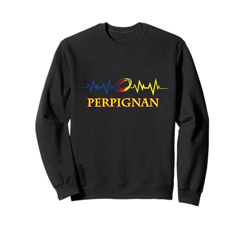 Rugby USAP Perpiñán Sangre y Oro Latido del corazón Sudadera