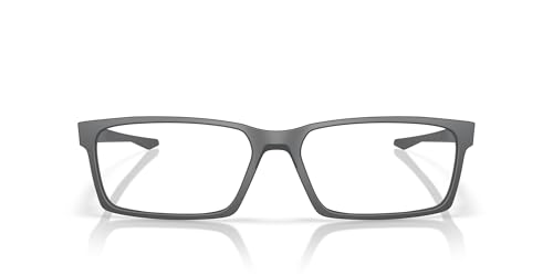 Oakley Men's OX8060 Overhead Rectangular Prescription Eyewear Frames, Matte Carbon/Demo Lens, 59 mm