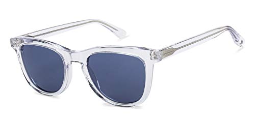 John Jacobs | Transparent - Blue | Full Rim Square Stylish & Premium Sunglasses | JJ Tints | 100% UV Protected (UV400) | Men & Women | Extra Wide | JJ S12955