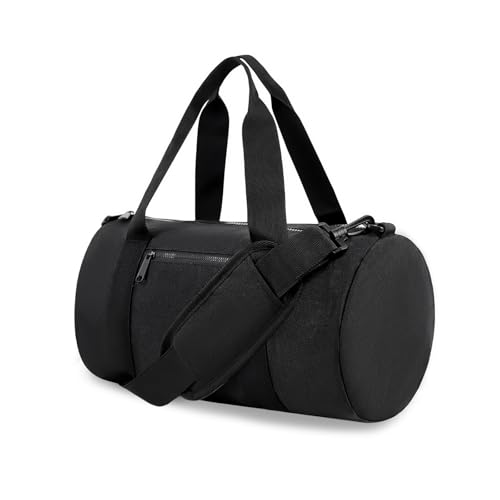 Small Gym Bag Duffel Bag for Women Men Fitness Sports Bag Workout Adjustable Detachable Shoulder Strap Lightweight Carry on Travel Duffle Bag (Black, 15