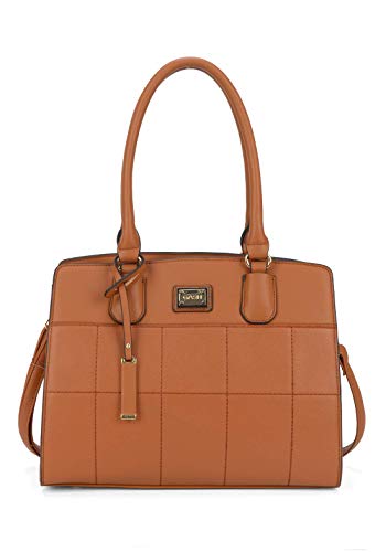 Bolsa Rigida de Mão e Ombro Gash, Marrom, Feminino
