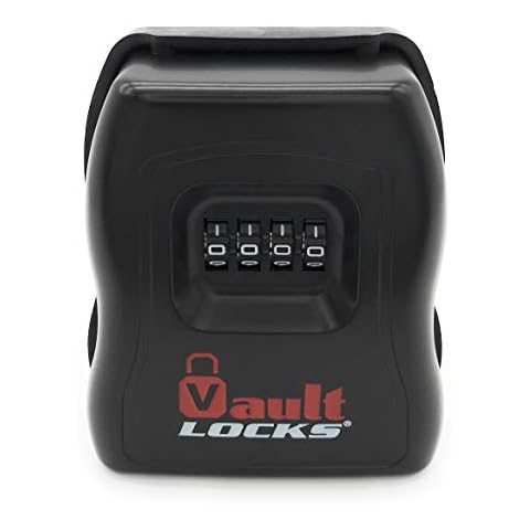 Vault Locks Wall Mount Lockbox for House Keys Outdoor - Keysafe Storage Lock Box With 4-Digit Numeric Combination Cover
