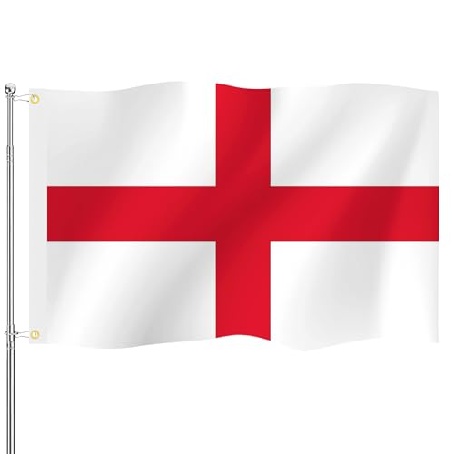 England Flagge • Premium england nationalfahne 90x150 cm Mit Messingösen Für Innen & Außen Wetterfest & 100{53d15cb75a3625daad3cfaab2f7cc1f6f34a0cc7bc3a810a718952a63b75d113} Polyester - Ideal für alle Engländer & Flaggen-Liebhaber