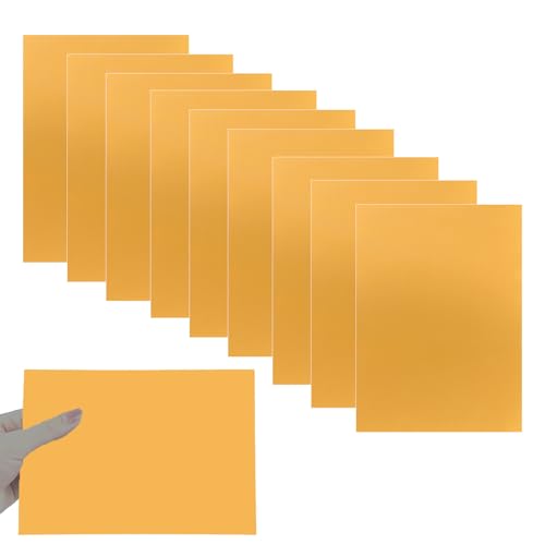 Image of 10Pcs Golden Anodized Aluminum Sheet 5 inch x 7 inch x 1 /32 inch (0.8mm) Corrosion-Resistant Metal Plates for Laser Engraving, DIY Crafting, Sign Making, Home Decor