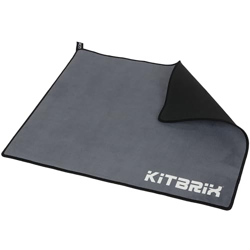 KitBrix Change Mat for Outdoor Seating & Sports - Portable Foldable Beach & Surf Sit Mat - Microfiber Cushion Top - Triathlon, Camping, Outdoors & Swimming Accessories - Gray