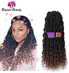 Wavy Faux Locs Crochet Hair Curly Ends Synthetic Braiding Goddess Hair Extensions 6Pcs/Lot. (T1B-30)