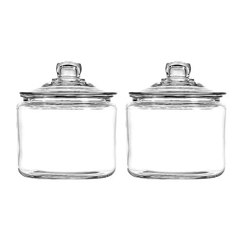 Anchor Hocking Heritage Hill 3 Quart Glass Jar with Lid, Set of 2