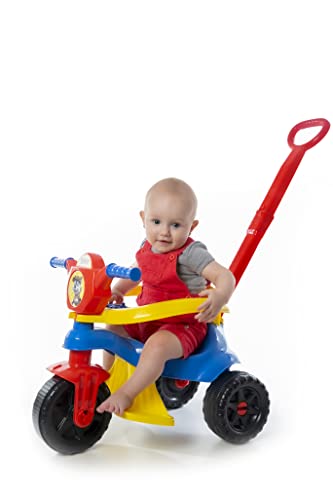 Kendy, Triciclo Infantil, Kemotoca BABY DOG AZUL, com Haste