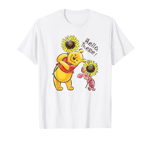Disney Winnie The Pooh & Piglet Hello There! Sunflowers T-Shirt
