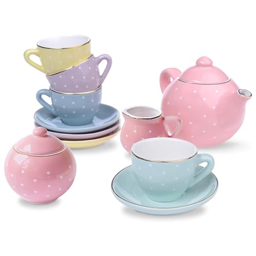 Jewelkeeper D1202 Tea Set For Little Girls 13 Pcs Porcelain Tea Set thumb #3