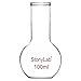 stonylab Matraccio Laboratorio, Matraccio Fondo Piatto da Parete Pesante in Vetro Borosilicato FBF con Collo Lungo, Flat Bottom Flask Palloni per Ebollizione - 100ml