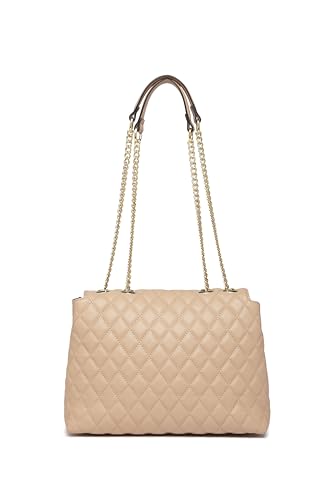 Image of ER.Roulour Quilted Crossbody Bags for Women, Trendy Roomy Shoulder Handbags with Flap Gold Hardware Chain Purses Shoulder Bag