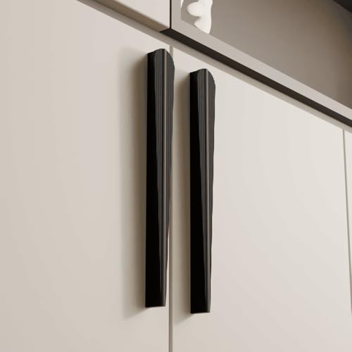 Image of LAPO 12 Inch Cabinet Handles for Kitchen Drawers, Suitable for Cupboard and Wardrobe, Strong Grip Pattern, Hole to Hole Size 29 cm, Durable Build, Simple Screw Fitting (Black, Pack of 3)