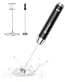 Maestri House Rechargeable Milk Frother with Stand, LunaFro Handheld Electric Foam Maker Waterproof Detachable Stainless Steel Whisk Drink Mixer Foamer for Lattes, Cappuccino