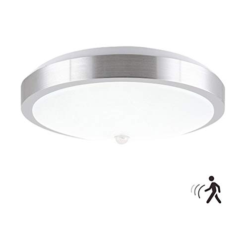ZHMA Luz de sensor de movimiento, 12W PIR LED Luz de techo, Auto encendido/apagado luces nocturnas, 960LM, blanco frío, luces de seguridad para el pasillo, baño, dormitorio, cocina