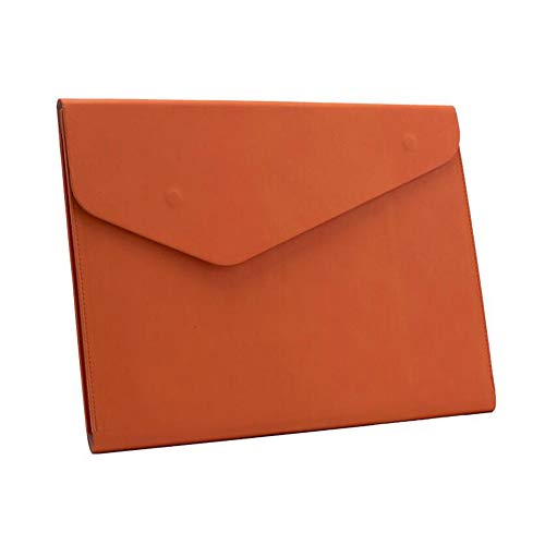 KKmoon Saco de arquivo A4 PU Couro Bolsa de documentos Portfólio de papel Fatura de contrato Organiz