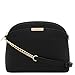Saffiano Small Dome Crossbody bag with Chain Strap (Black)