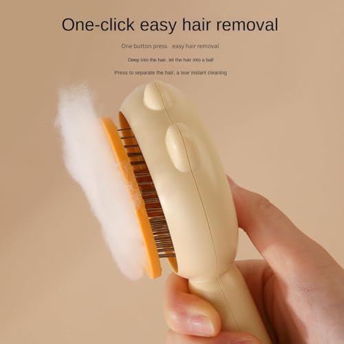 Image of Cat Brush with Release Button, Cat Brushes for Indoor Cats Shedding, Cat Brush for Long or Short Haired Cats, Cat Grooming Brush Cat Comb for Kitten Rabbit Massage Removes Loose Fur (Fresh Purple)