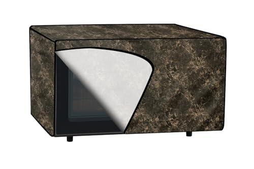 Image of The Furnishing Tree microwave oven cover compatible for IFB 25 Liters Convection 25BCSDD1, Waterproof, Dustproof, Wipeable, Cover Size In CM: (53.3x48.3x33), Marble Pattern Coffee