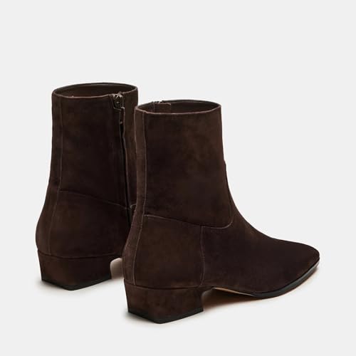 UniqueStride Women Ankle Boots Square Toe Low Chunky Heel Side Zipper Fashion Party Casual Classic Short Booties3