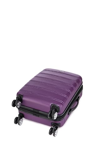Rockland Melbourne Hardside 2 Piece Expandable Spinner Wheel Luggage Set, Carry-On 20" and Tote 14", Purple