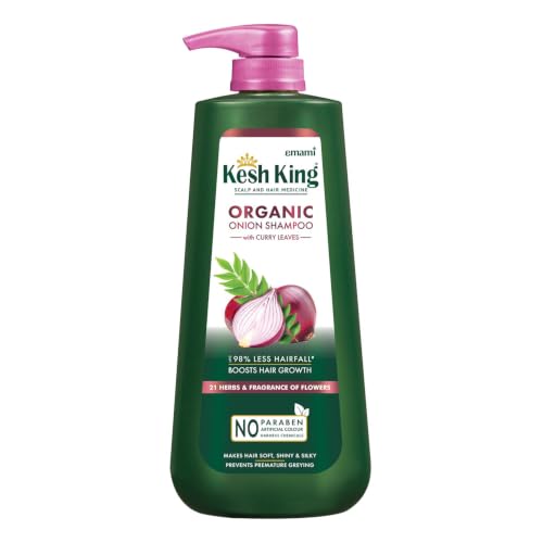 Kesh King Organic Onion Shampoo With Curry Leaves Reduces Hair Fall Upto 98%,Keeps Hairs Smooth Upto 48Hrs - 600Ml,625 Grams