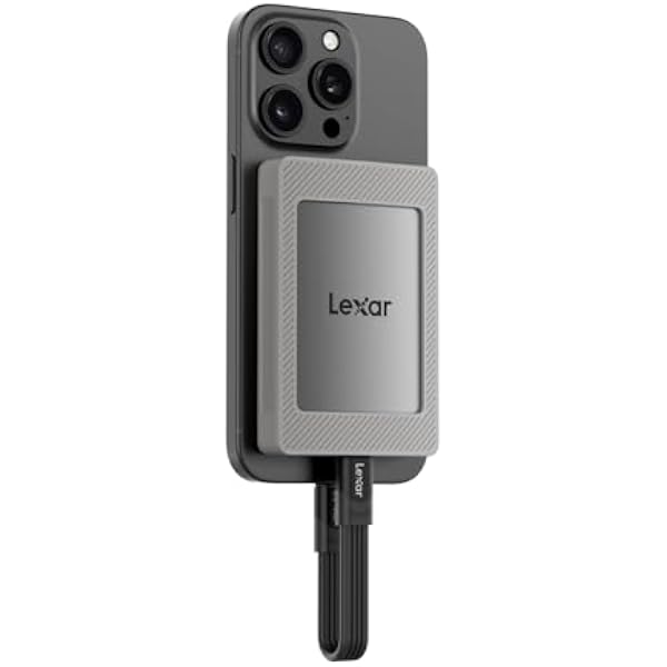 Lexar Dysk SSD ES4 Portable z zestawem magnetycznym 2TB zewnętrzny dysk SSD USB 3.2 Gen2 1050 MB s odczytu i 1000 MB s zapisu kompatybilny z iPhone 15 16 PC i Mac laptopami typu C tabletami PS5