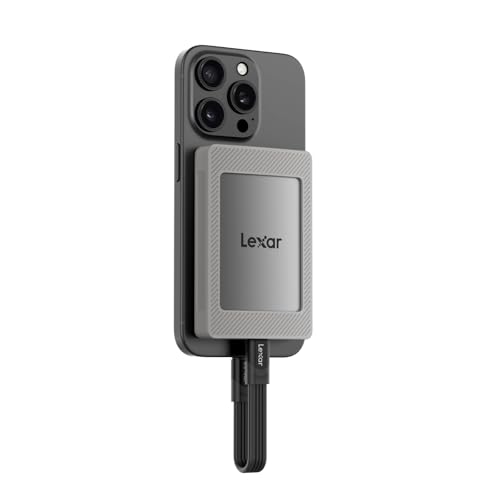 Lexar ES4 Portable SSD mit Magnetsatz 1TB, Externe SSD USB 3.2 Gen 2 bis zu 1050 MB/s Lesen und 1000 MB/s Schreiben, kompatibel mit iPhone 15/16, PC & Mac, Type-C-Laptops, Tablets, PS5, PS4