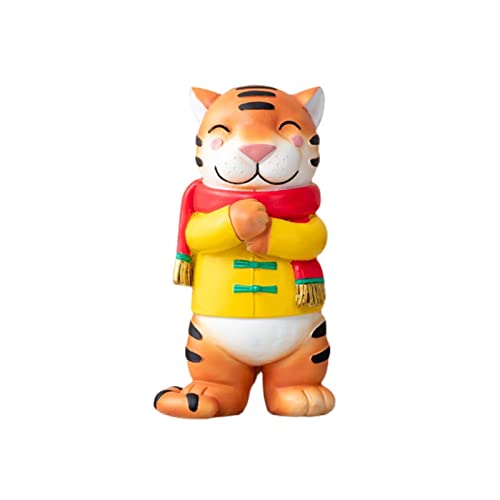Figurine de tigre mignon pour table de salon et intérieur voiture