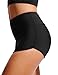 CRZ YOGA Womens 2.5'' Swim Board Shorts High Waisted Quick Dry Bathing Suit Bottoms Dolphin Trunks with Liner Black Medium