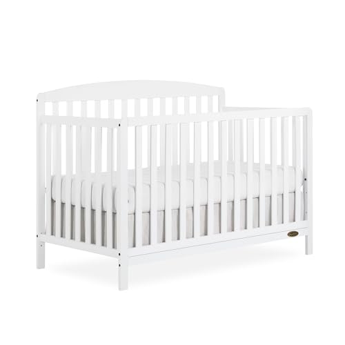 Dream On Me JPMA & Greenguard Gold Certified Odelle 5 in 1 Convertible Crib in White, Built of Sustainable Pinewood, 3 Mattress Height Settings, Non-Toxic Water-Based Paint Finish