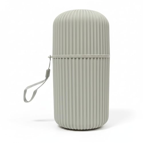 Image of Travel Curry - Travel Toothbrush Cup Case Extra Large Size, Portable Toothbrush Holder Case for Traveling, Camping, Business Trip and School, Plastic Toothbrushes Toothpaste Set (Grey XL)