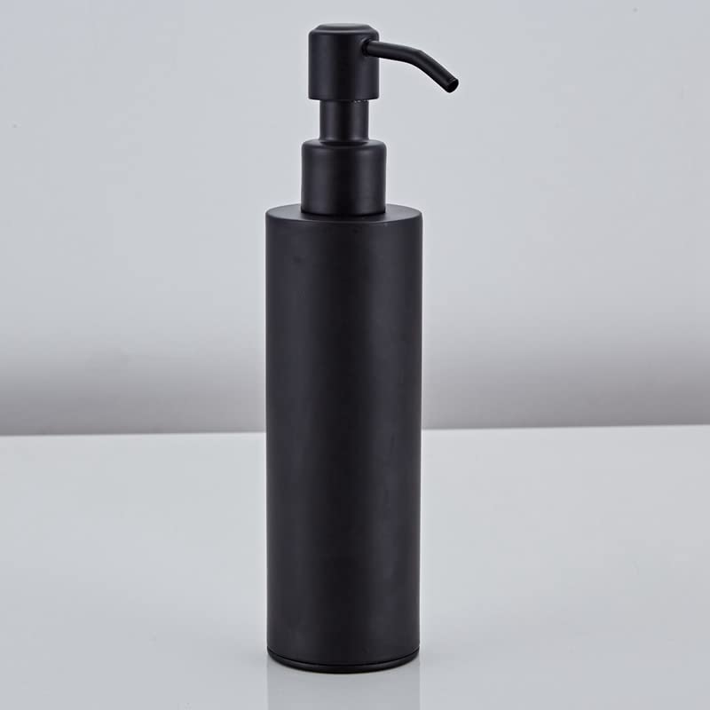 Dosificador Jabon 200 ml dispensador de jabón de Acero Inoxidable Negro Recubierto Redondo Redondo Botella de Botella de Botella de Cocina Suministros de baño dispensador champú