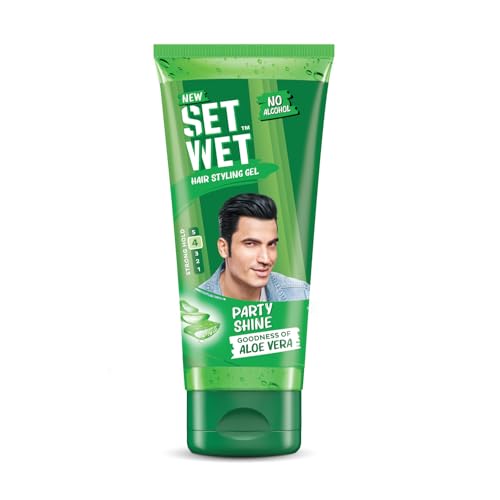 Set Wet Styling Hair Gel for Men - Party Shine, 100gm | Strong Hold, High Shine |For Short to Medium Hair| No Alcohol, No Sulphate