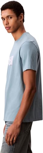 Calvin Klein Herren T-Shirt Kurzarm Redbox Graphic Tee mit Logo, Blau (Smoke Blue), L – Ansicht 5