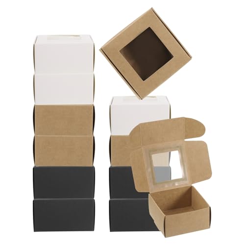 Boîte à savon carrée avec fenêtre transparente en carton rigide PATIKIL