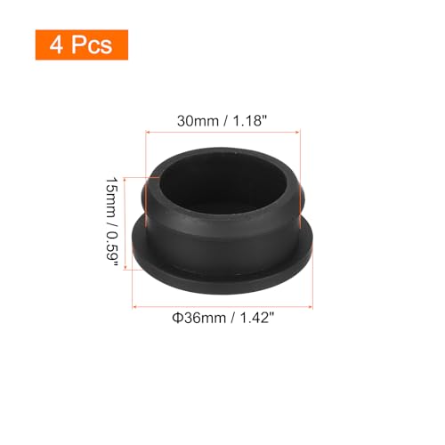 Image of MECCANIXITY Silicone Snap in Locking Hole Plugs,Rubber Panel Seal Cover Flush Type Panel Round for Kitchen Rubber Bulkheads Waterproof Sealing Plugs 30mm /1.18 Inch Diameter Black,Pack of 4