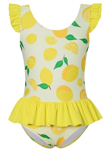 Image of Toddler Girls One Piece Ruffle Swimsuit Mermaid Bathing Suit 2-7Y | UPF 50+ quick-dry girls swimsuit,Cute flutter sleeves and ruffled hem,Mermaid Swimwear for pool,party,beach vacation.