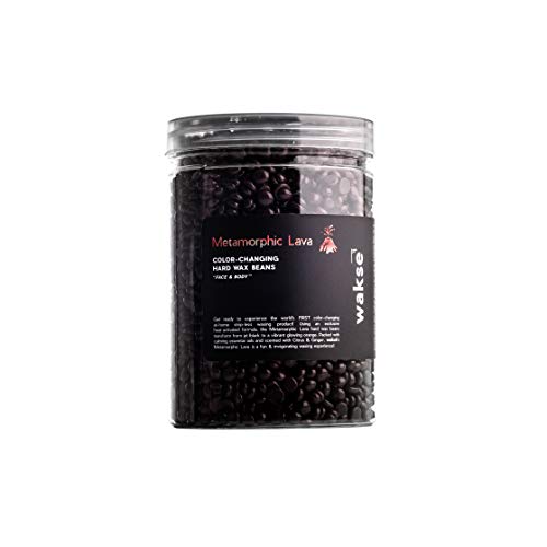 wakse Metamorphic Lava Hard Wax Beans 12.8 Oz For Face and Body Hair Removal Color-Changing (Citrus Scented)