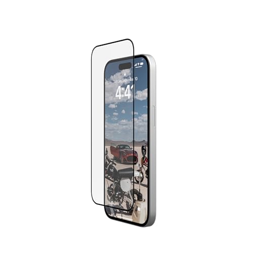 URBAN ARMOR GEAR UAG Glass Compatible with iPhone 15 Glass Screen Protector Shield Plus 6.1" Premium Double 9H Tempered Glass Ultra-Clear HD Anti-Fingerprint Anti-Glare Clear/Black