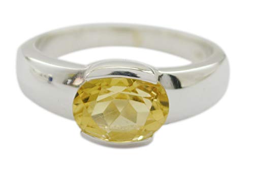 Bague Citrine véritable Argent 925 femme bijou authentique RIYO