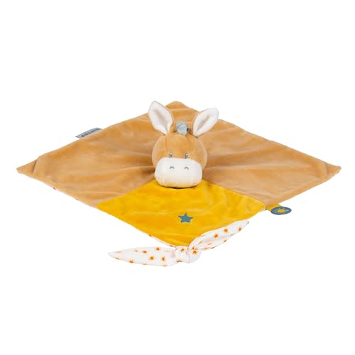 Nattou Doudou en Polyester, l'Âne Leo, Compagnon de Route dès la Naissance, env. 27 x 27 cm, Felix et Leo, Beige