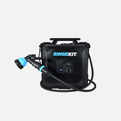 Rinse Kit Cube Portable Shower 4 Gal. High Pressure Battery Powered 6 Month Battery Life On-the-Go Power Heating Options Available Easily Portable Perfect for Camping Beach Van Life and More