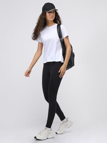 Image of NOBERO 100% Cotton T-Shirts for Women Stylish | Regular Fit | Solid T Shirts for Women 180 GSM Combed Cotton | Crew Neck Half Sleeve