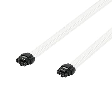 Cabo PCIe 5.0, cabo PCIE 16AWG ATX 3.0 12VHPWR, 600W macho para macho 16 (12+4) pinos PCIE5 cabo de alimentação para RTX 4090TI, 4080TI, 3090TI, compatível com MSI, Gigabyte, GameMax, Thermaltake (Branco Pro)