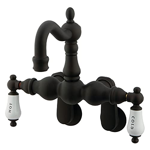 Kingston Brass CC1085T5 Vintage Clawfoot Tub Faucet, 3-3/8-Inch to 9-Inch Adjustable Spread, Oil Rubbed Bronze