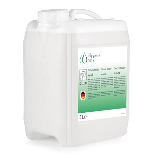 Hygiene VOS Sabonete em espuma suave de 5 litros para todo o tipo de dispensadores Consumo económico. Biodegradável.