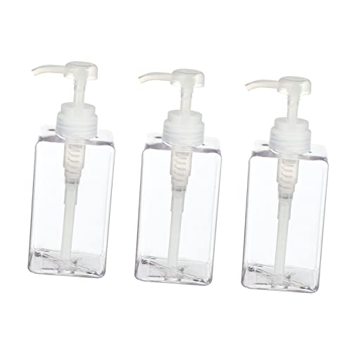 PATKAW 3 Piezas Botella de Gel de Ducha de loción Bomba dispensador de Mano Recipiente Transparente rociar envase Botellas vacias Recargables Botellas Recargables Material